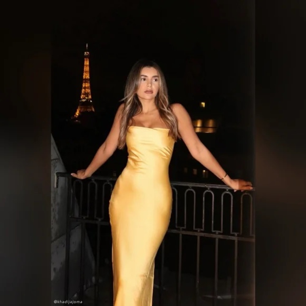 Meshki Yellow Gold Evening Dress - Kate Hudson Style - Small